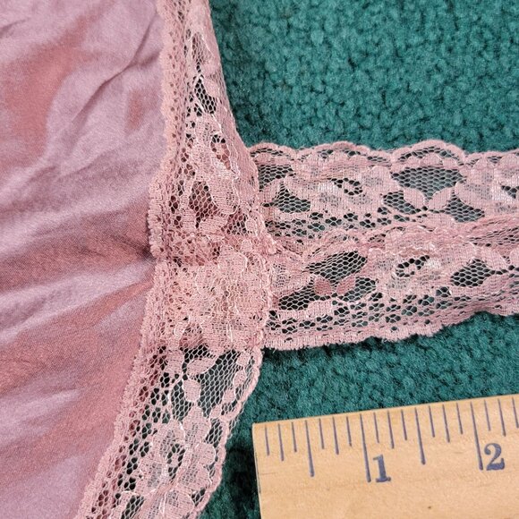 By Anthropologie Womens Sleep Dress Sz S Mauve Copper Reversible Lace-Trimmed Sl - Picture 4 of 10